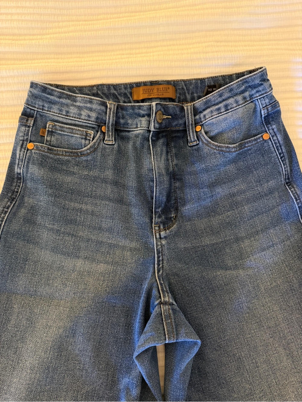 Judy Blue Dark Blue High-Rise Wide-Leg stretch Jeans - Picture 5 of 8